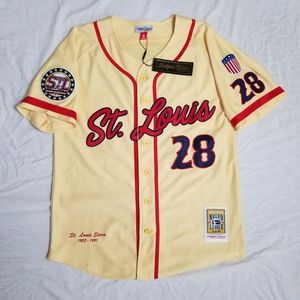 St Louis Stars Negro League Baseball Jersey Headgear Classics Yellow NEW Small
